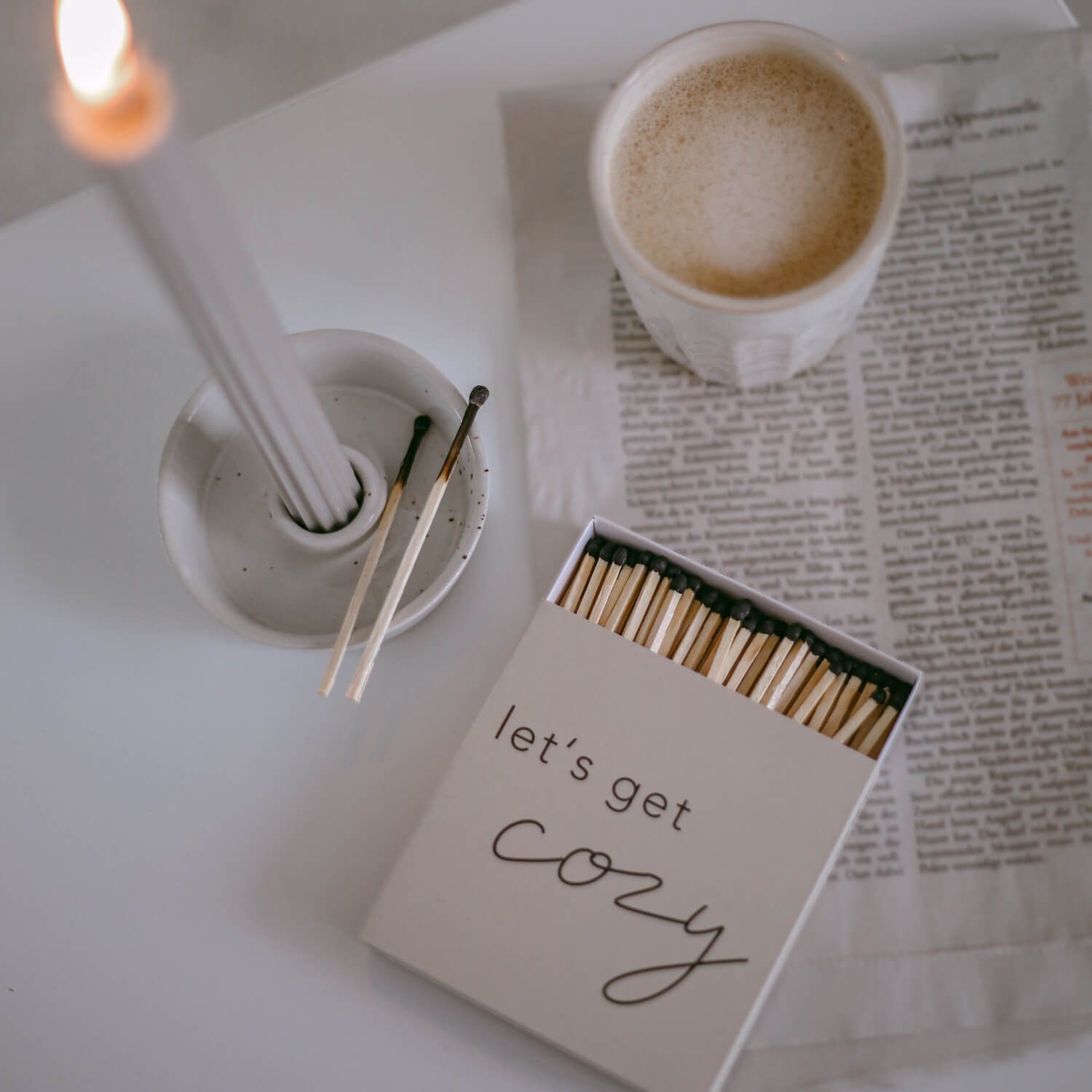 Streichhölzer "Cozy" - 10,5x10,7x2 cm (Natur)