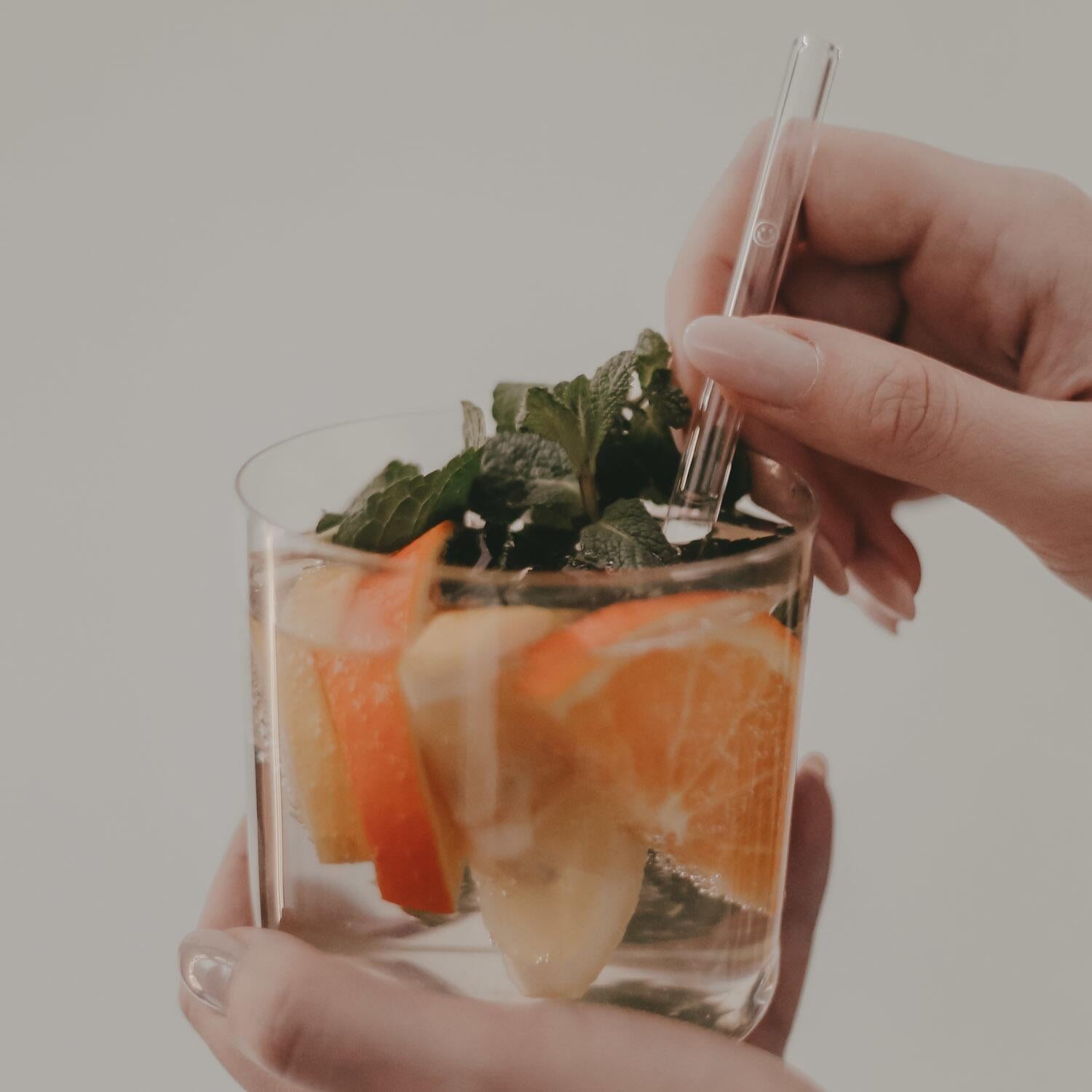 Glas-Strohhalme "Smiley" im 4er-Set - 13 cm (Transparent/Weiß) Eulenschnitt