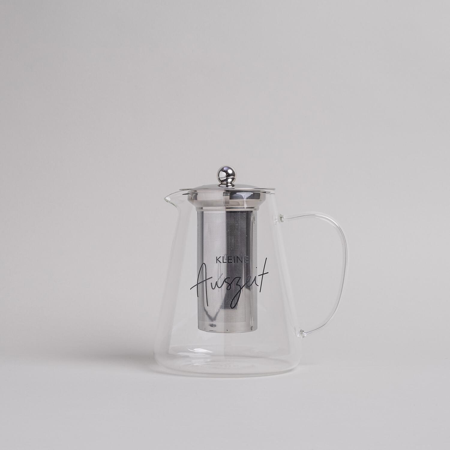 Teekanne "Kleine Auszeit" - 1,5 l (Transparent/Schwarz) Eulenschnitt