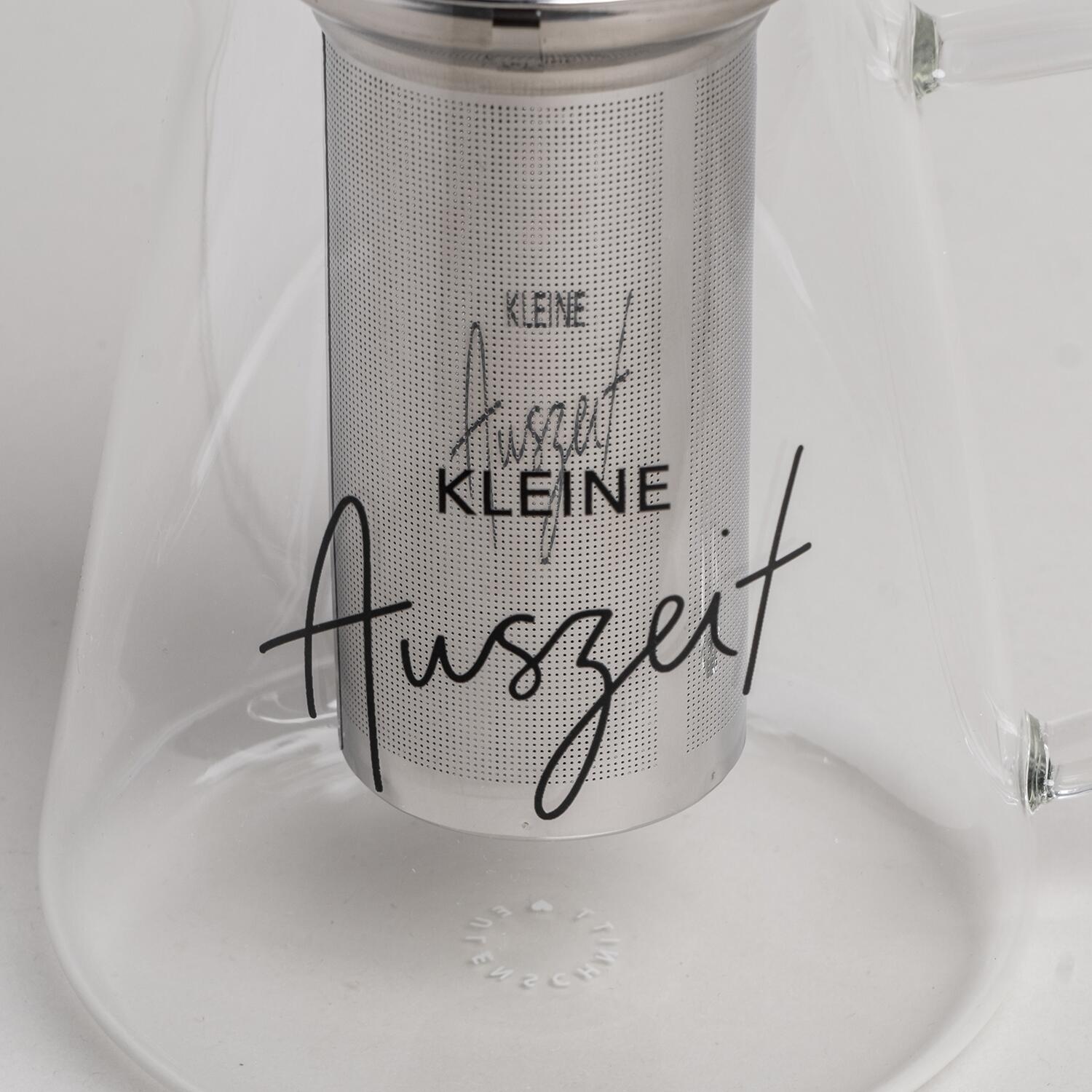 Teekanne "Kleine Auszeit" - 1,5 l (Transparent/Schwarz) Eulenschnitt