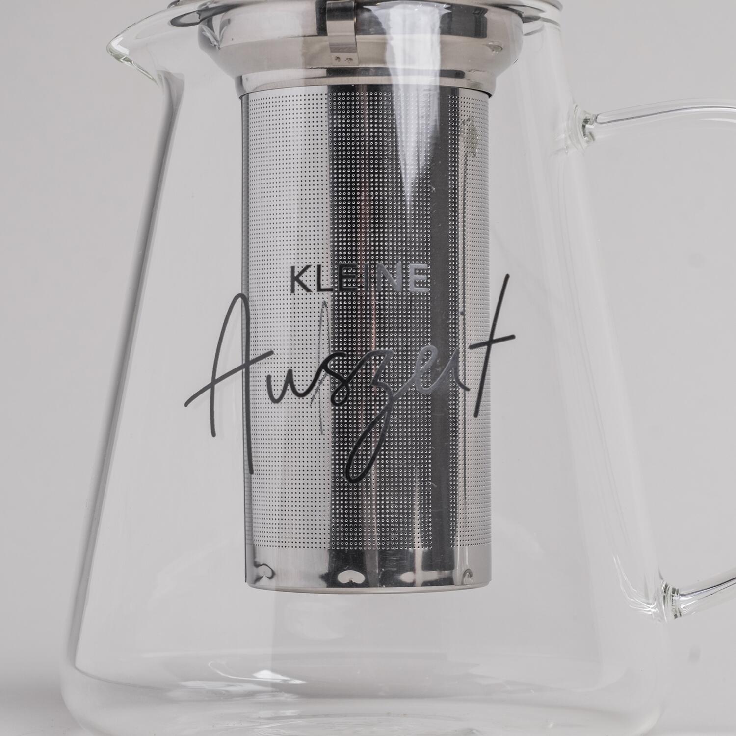 Teekanne "Kleine Auszeit" - 1,5 l (Transparent/Schwarz) Eulenschnitt