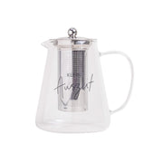 Teekanne "Kleine Auszeit" - 1,5 l (Transparent/Schwarz) Eulenschnitt