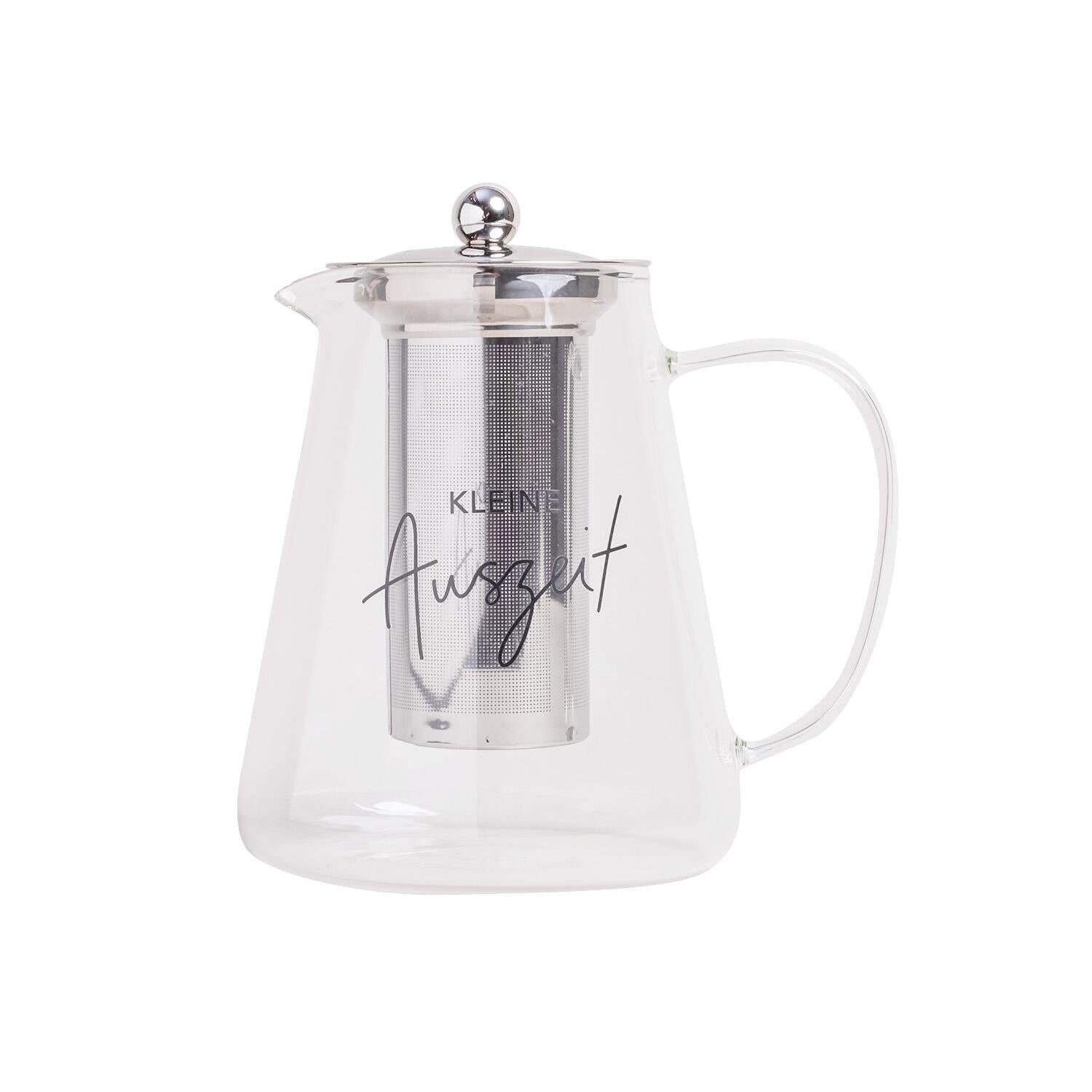 Teekanne "Kleine Auszeit" - 1,5 l (Transparent/Schwarz) Eulenschnitt
