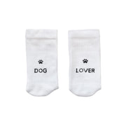 Socken "Dog Lover" (Weiß) Eulenschnitt