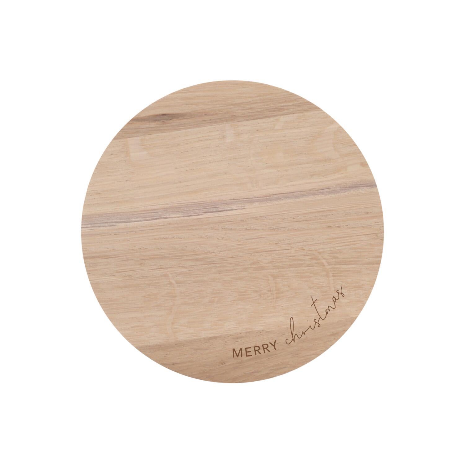 Untersetzer "Merry Christmas" - 11,2 cm (Natur) Eulenschnitt