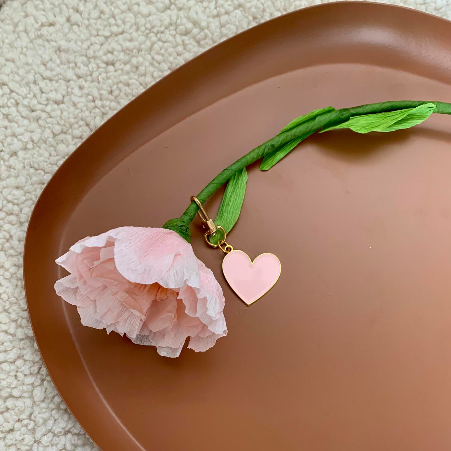 Schlüsselanhänger "Großes Herz" - 4,9x8,4 cm (Rosa) Eulenschnitt