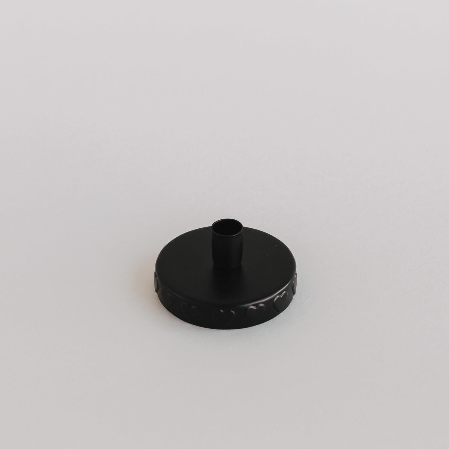 Kerzenhalter "Mini Herzen" - 6,3x4,9 cm (Schwarz)