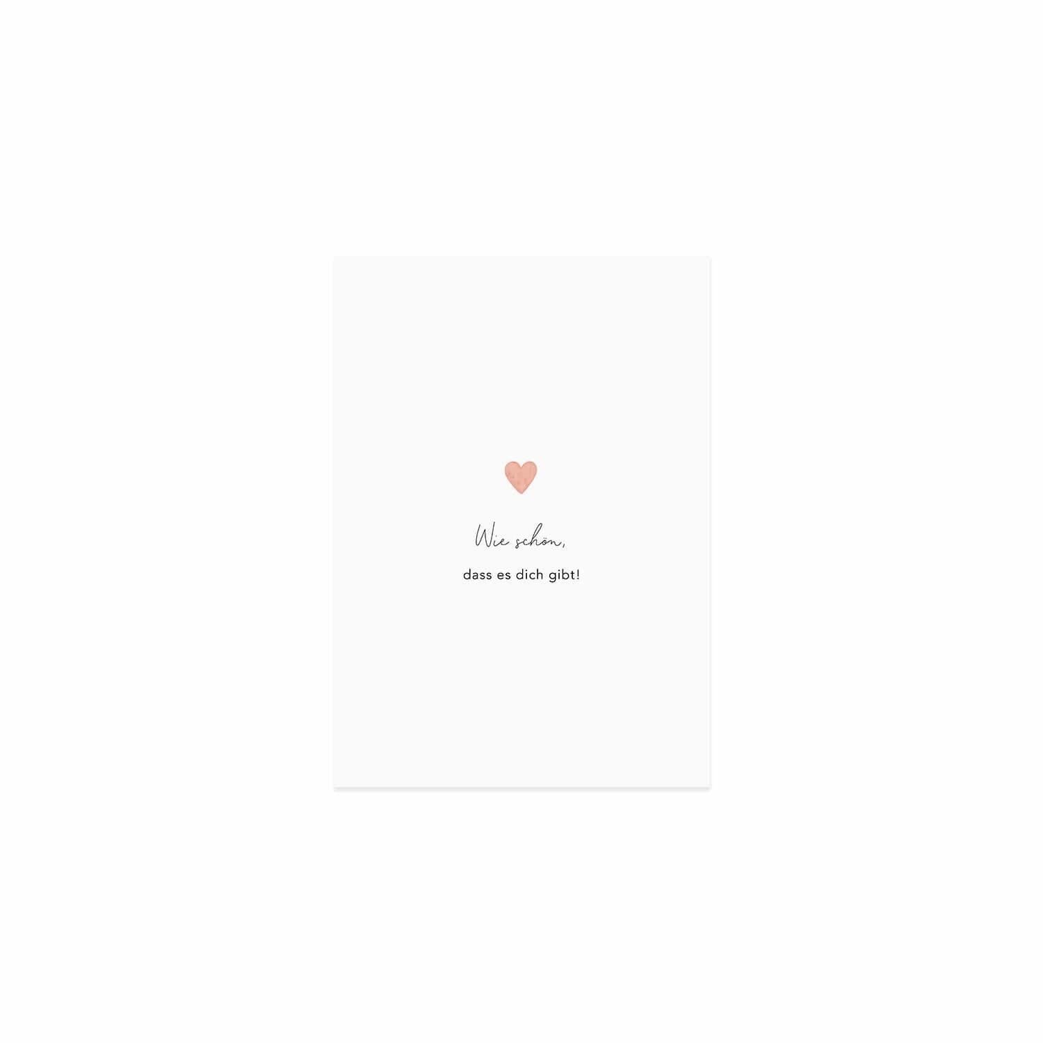Aquarellkarte "Herz - Wie schön" (Weiß) Eulenschnitt