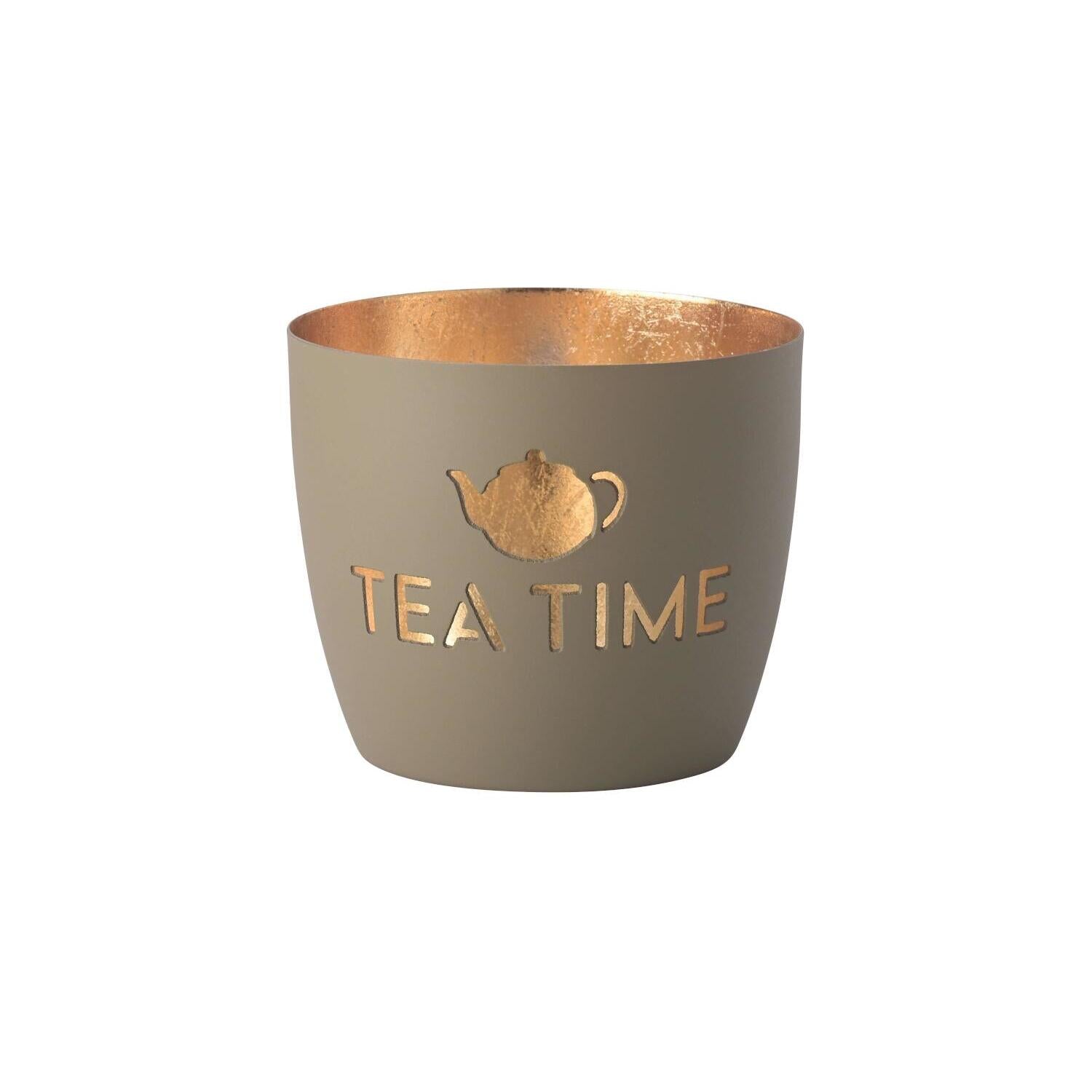 Windlicht "Madras - Tea Time" - M (Beige/Gold)
