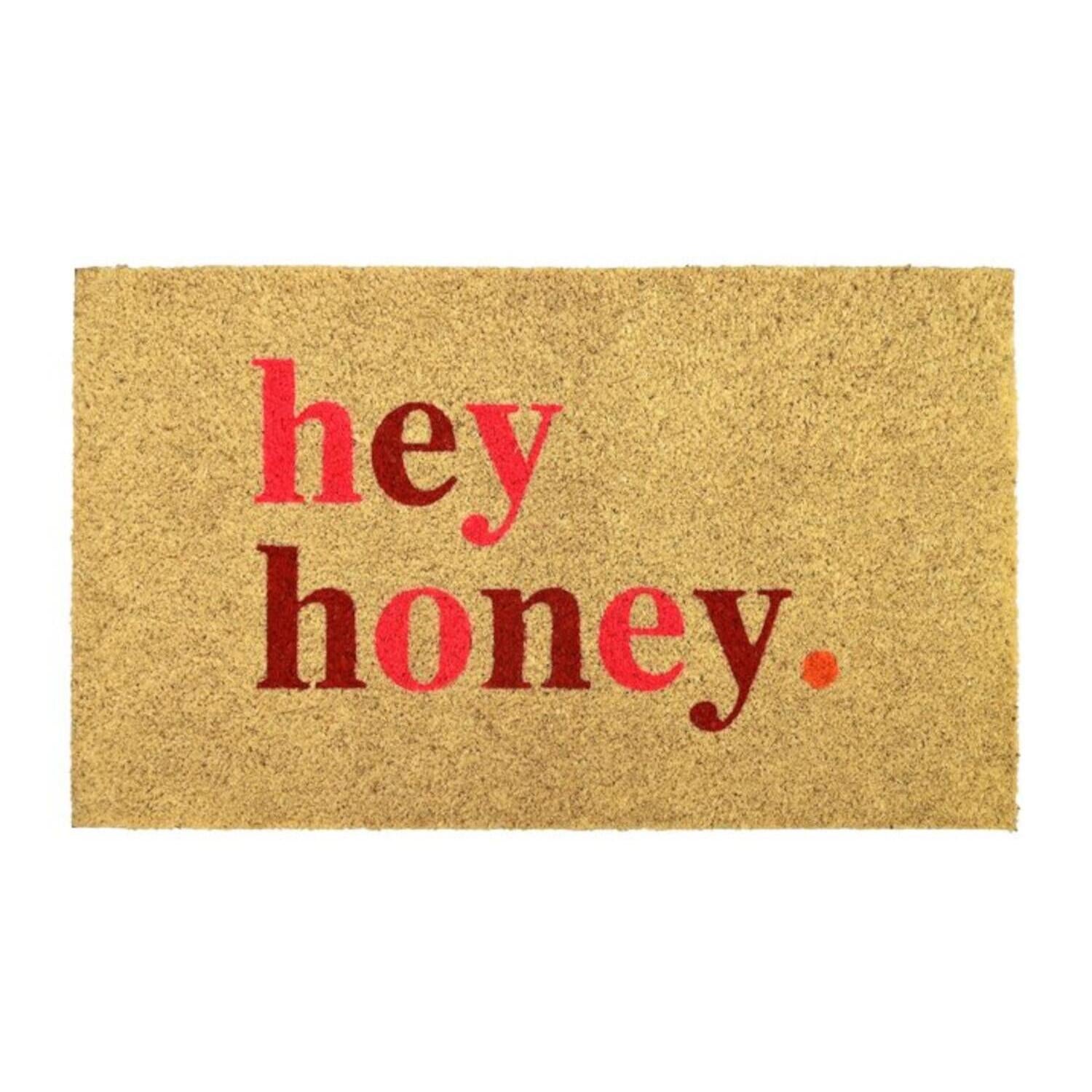 Fußmatte "Hey Honey" - 45x75 cm (Natur)