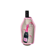 Kühlmanschette/Flaschenkühler "Froid - Champagnerflasche" - 16x2x23,5 cm (Grau/Rosa)