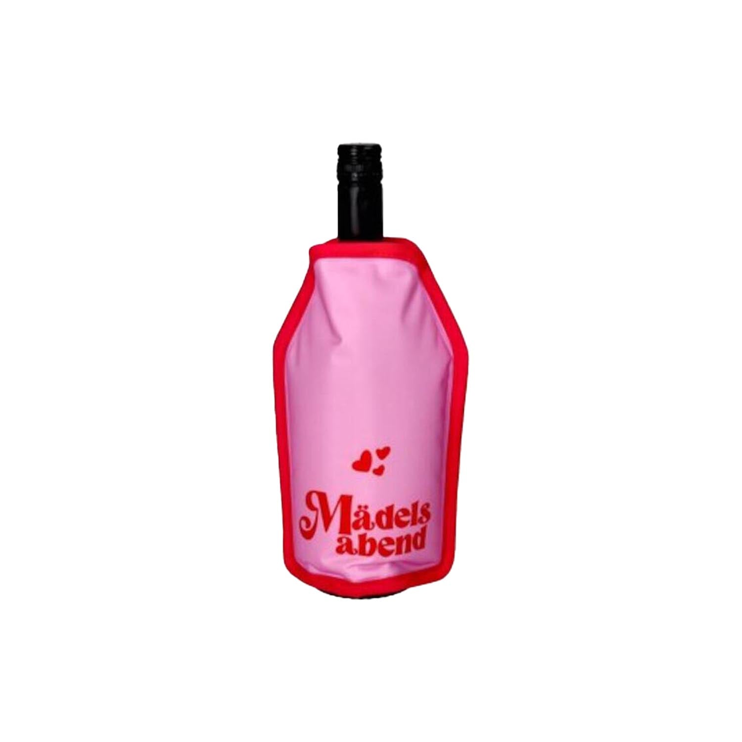 Kühlmanschette/Flaschenkühler "Froid - Mädelsabend" - 16x2x23,5 cm (Rosa/Pink)