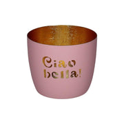 Windlicht "Madras - Cioa Bella!" - 8,5x10 cm (Rosa/Gold)