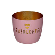 Windlicht "Madras - Herzklopfen" - 8,5x10 cm (Rosa/Gold)