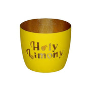 Windlicht "Madras - Holy Limony" - 8,5x10 cm (Neon Gelb/Gold)