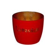 Windlicht "Madras - Liebeslicht" - 8,5x10 cm (Rot/Gold)