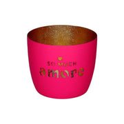 Windlicht "Madras - So much amore" - 8,5x10 cm (Hot Pink/Gold)
