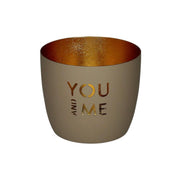 Windlicht "Madras - You and me" - 8,5x10 cm (Sandstone/Gold)
