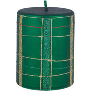 Stumpenkerze - 14 cm (Grün-kariert) GreenGate