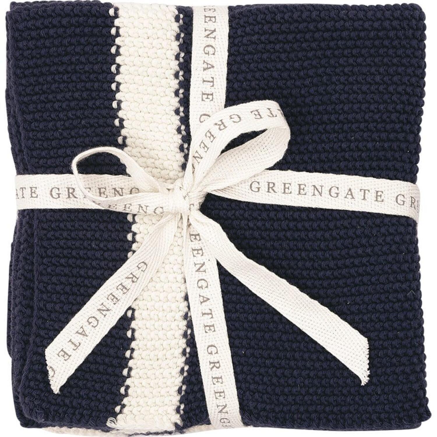 Baumwoll-Spültuch "Alice" im 3er-Set - 32x32 cm (Dark Blue) GreenGate