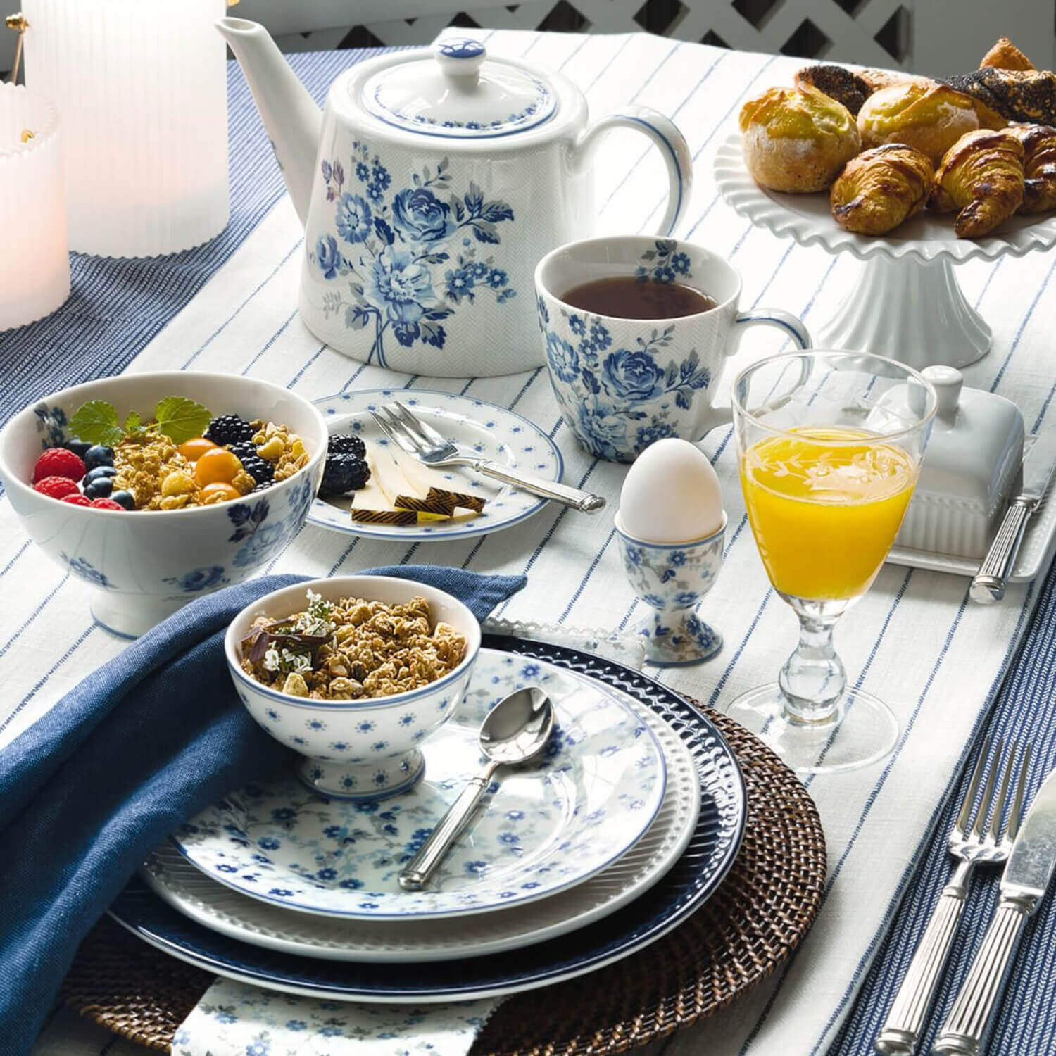 Stoffserviette - 40x40 cm (Ocean Blue) GreenGate