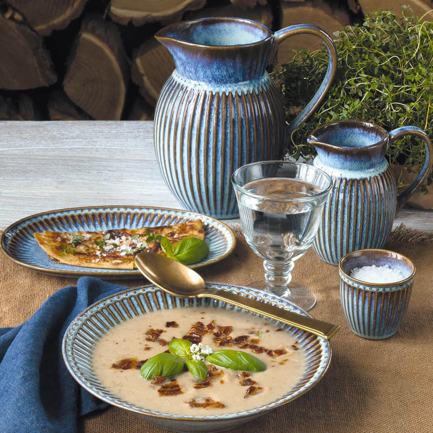 Stoffserviette - 40x40 cm (Ocean Blue) GreenGate