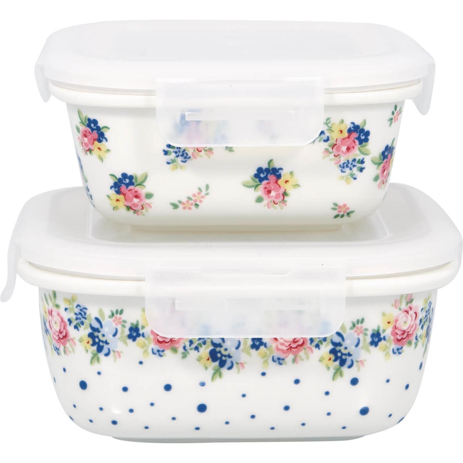 Aufbewahrungsdosen quadratisch im 2er-Set "Laura" (White) GreenGate