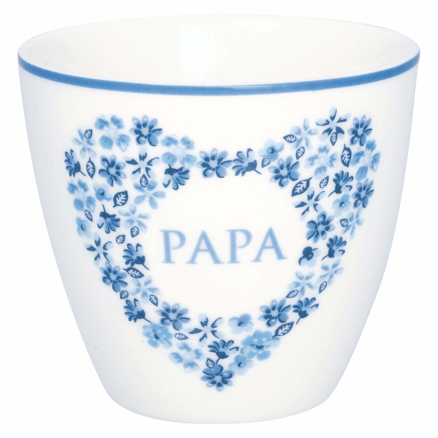 Latte Cup "Papa Heart" - 10x9 cm (Blue) GreenGate