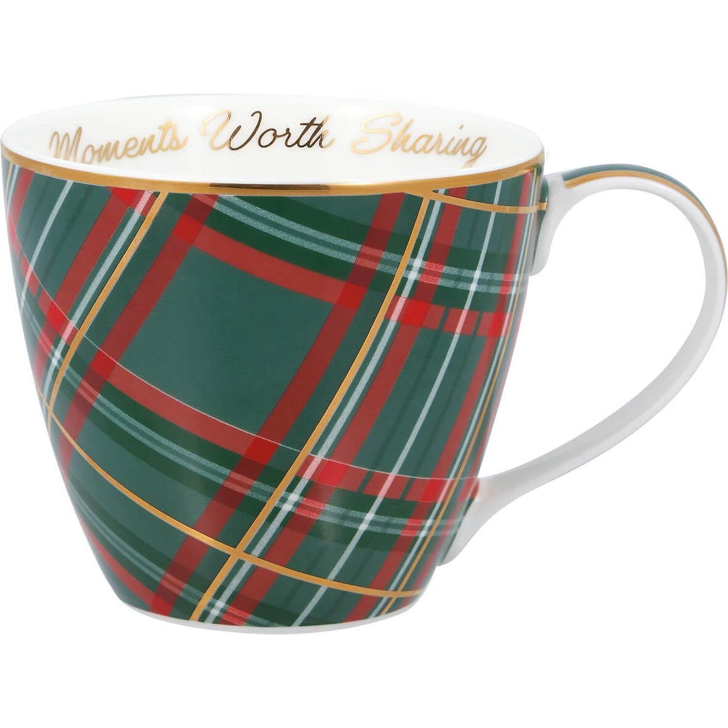 Henkeltasse "Dagmar Check" (Grün) GreenGate