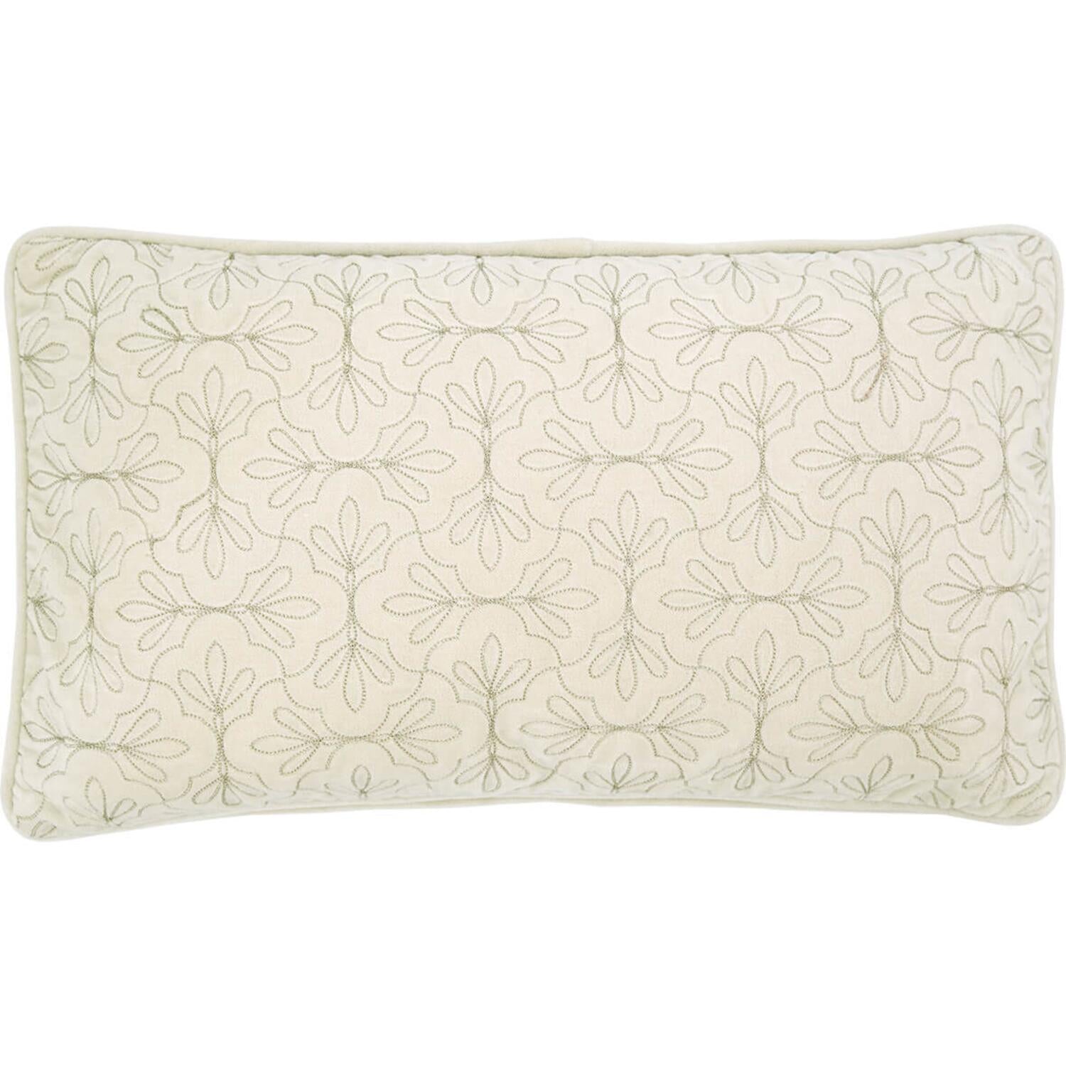 Kissenhülle mit Stickerei "Carina" - 30x50 cm (White) GreenGate