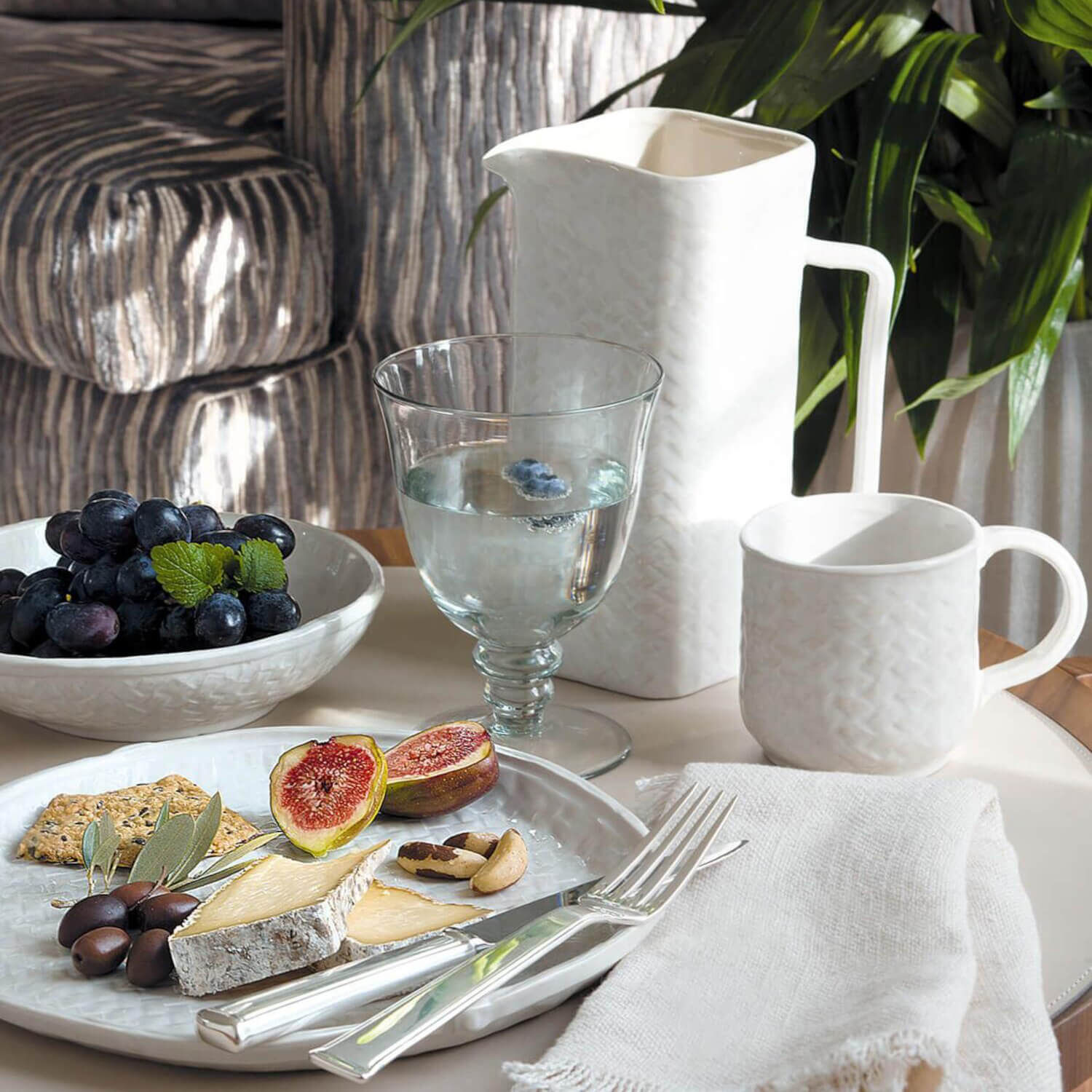 Tasse "Woven" - 9x9,5 cm (Off White) GreenGate