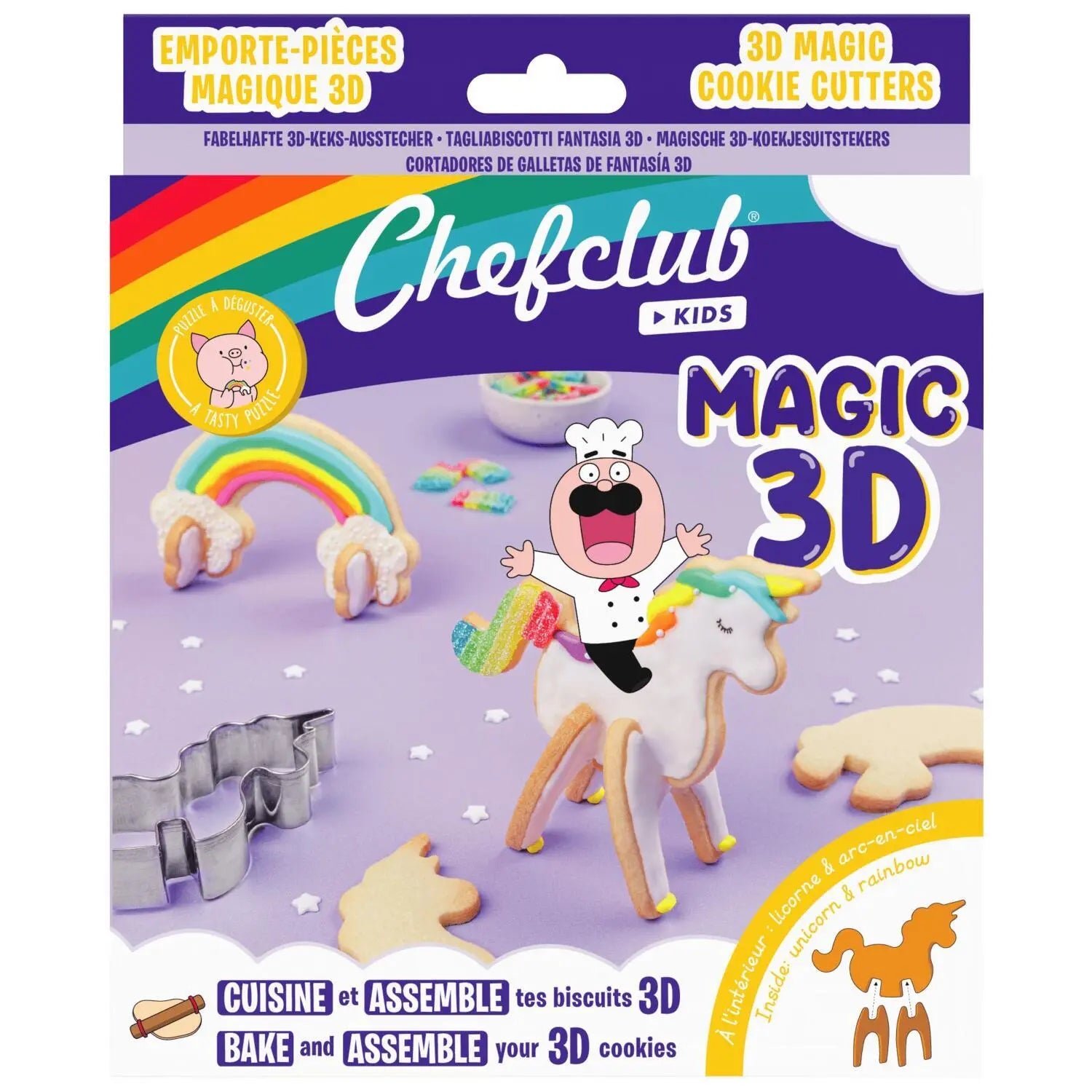 Keksausstecher-Set "Einhorn & Regenbogen Magic 3D"