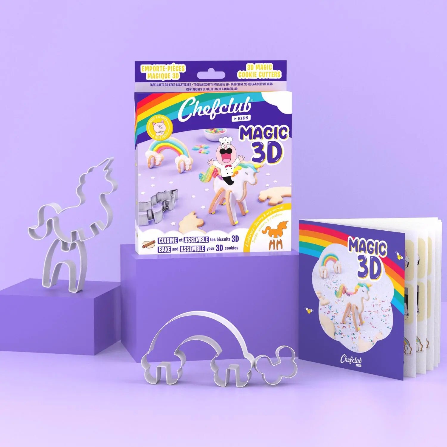 Keksausstecher-Set "Einhorn & Regenbogen Magic 3D"