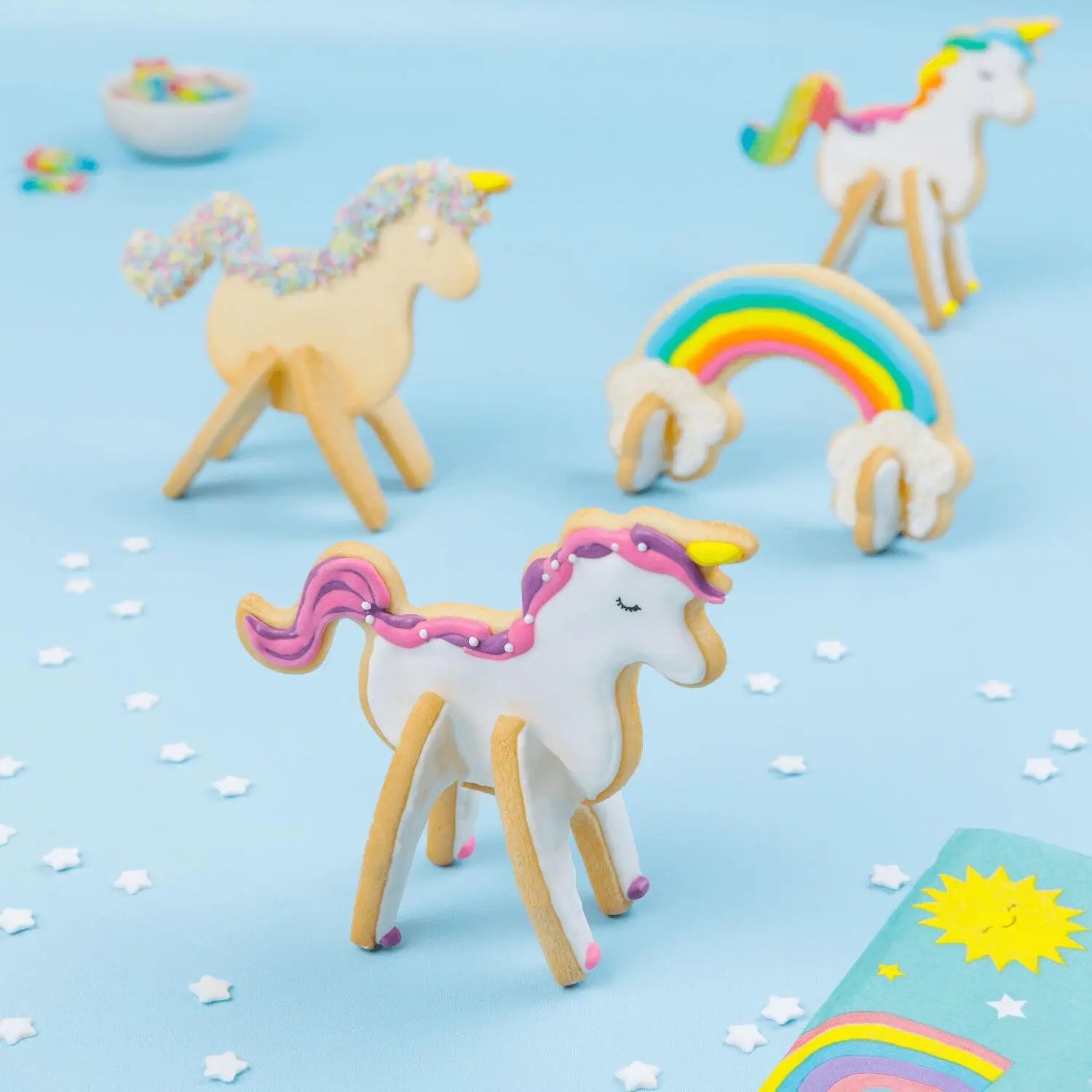 Keksausstecher-Set "Einhorn & Regenbogen Magic 3D"