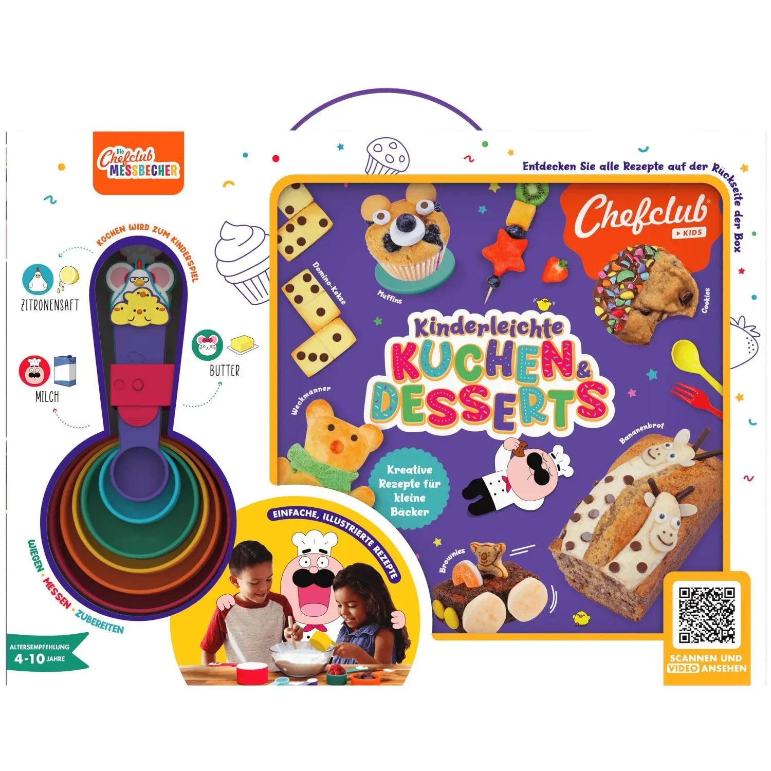 Rezeptbuch & Messbecher im Set "Kinderleichte KUCHEN & DESSERTS"