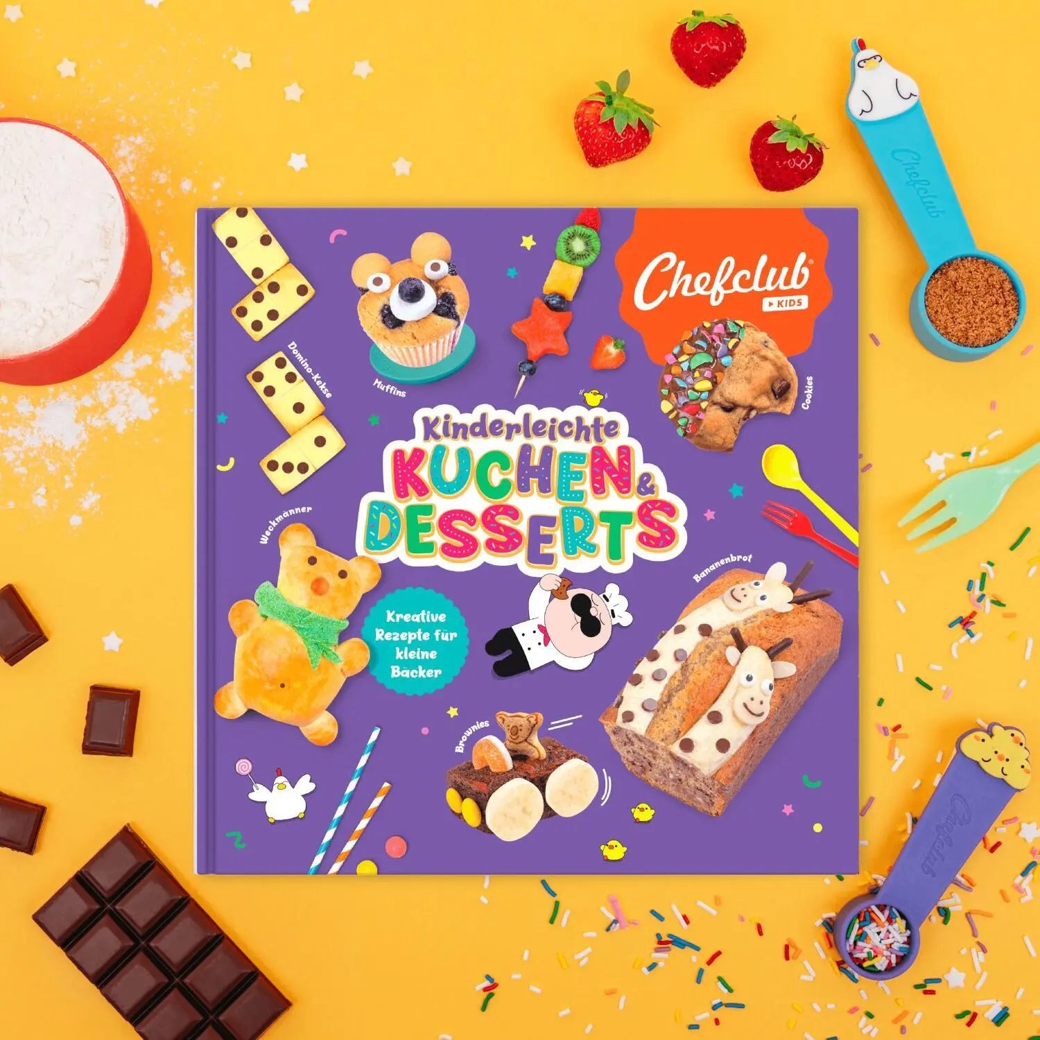 Rezeptbuch & Messbecher im Set "Kinderleichte KUCHEN & DESSERTS"