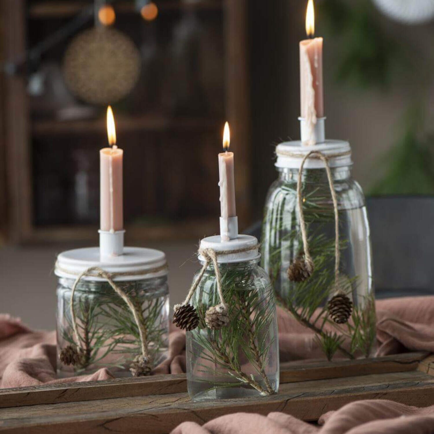 Kerzenhalter für dünne Kerzen mit Metalldeckel - ?8,5 cm (Weiß) Ib Laursen