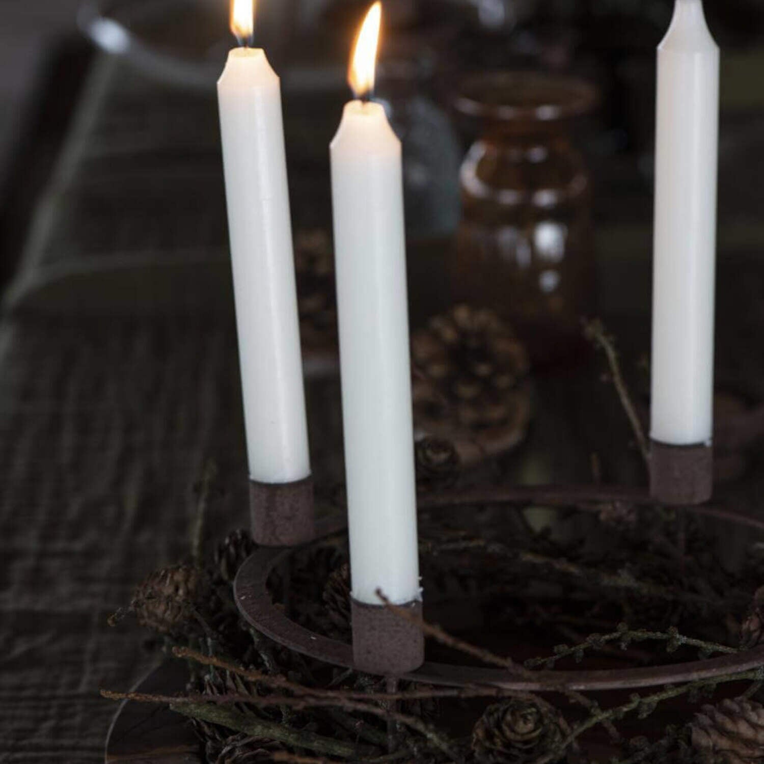 Adventskranz Stabkerzenspieße - ø 21,7 cm (Braun) Ib Laursen