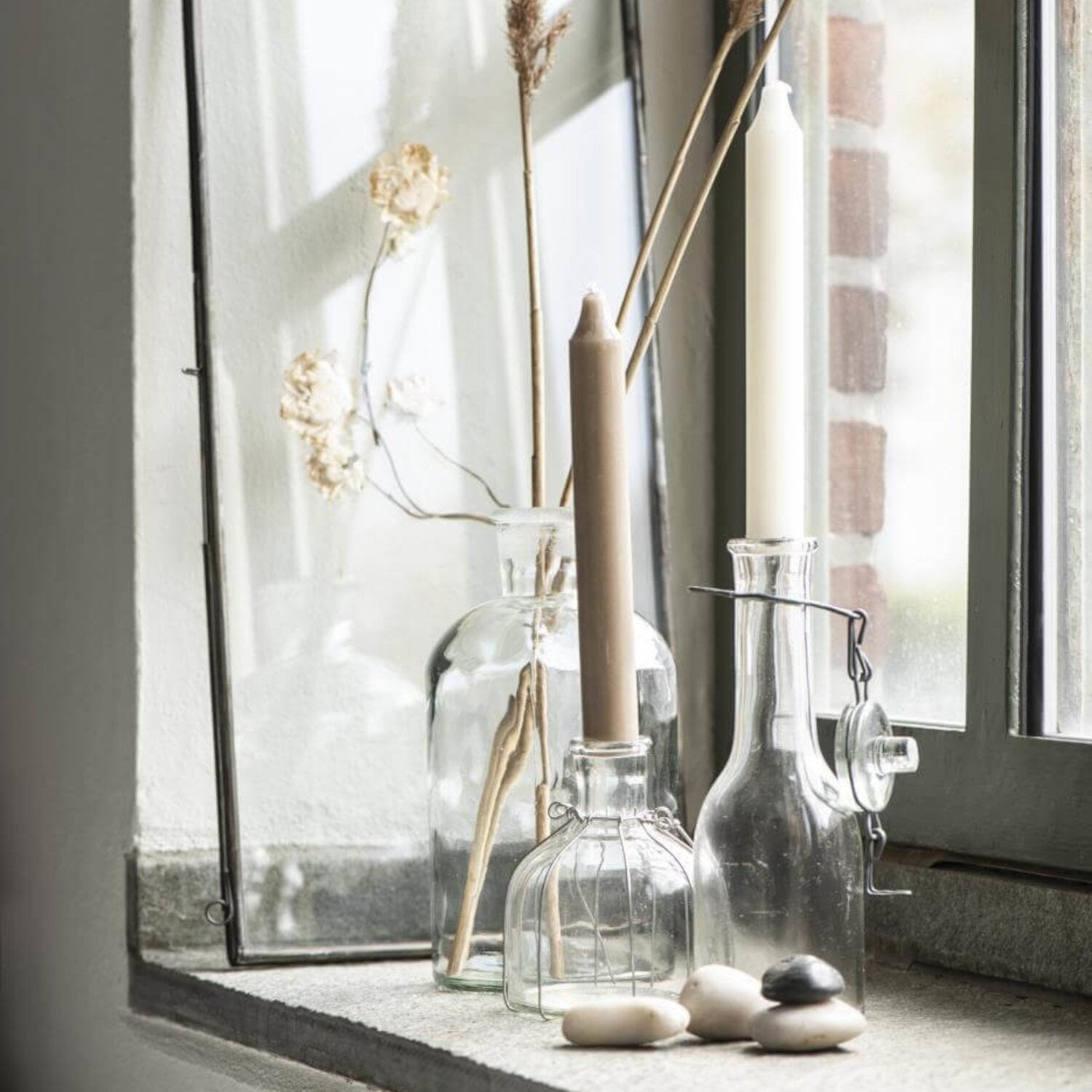 Rustikale Kerze - ø2,2 cm (Leinengrau) Ib Laursen