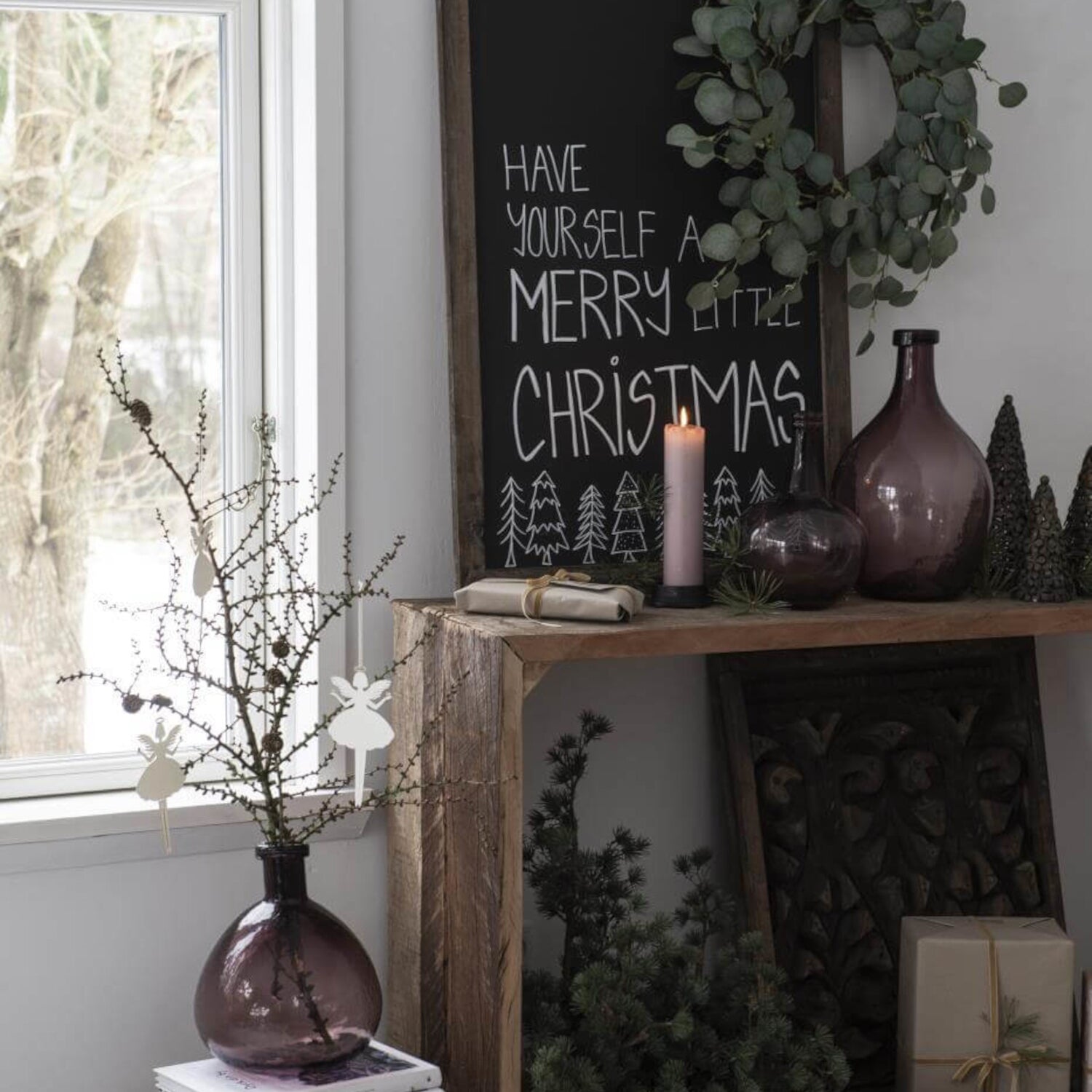 Vase "Glasballon" mundgeblasen - 26cm (Malva/Lila) Ib Laursen