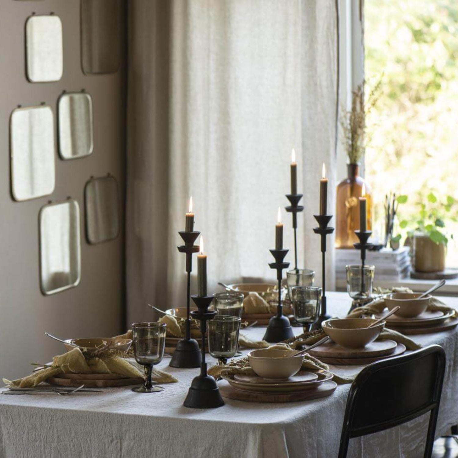 Rustikale Kerze - ø2,2 cm (Leinengrau) Ib Laursen