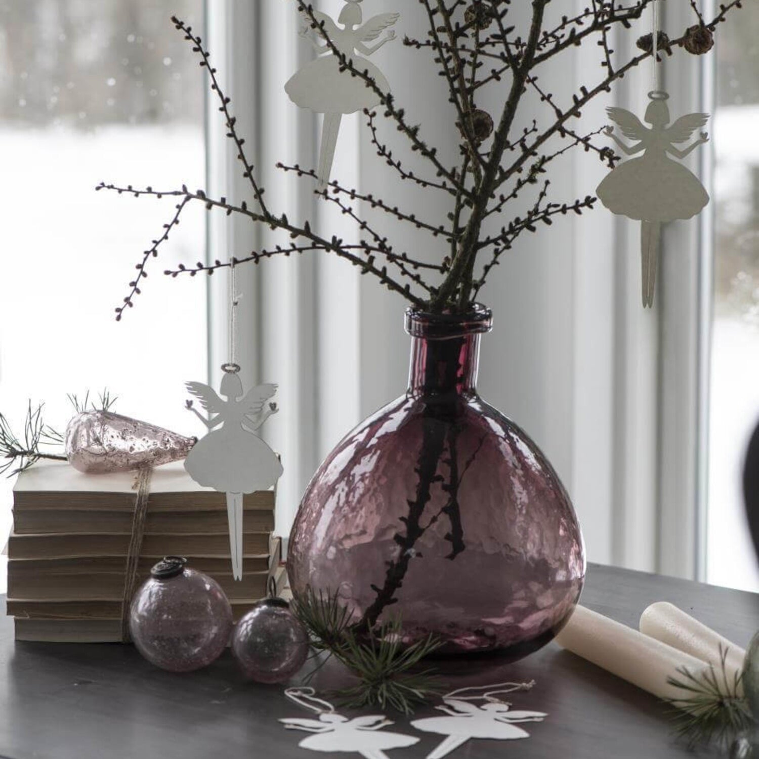 Vase "Glasballon" mundgeblasen - 26cm (Malva/Lila) Ib Laursen