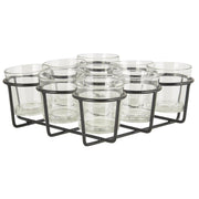 Glas-Teelichthalter mit 9 Gläsern Ib Laursen
