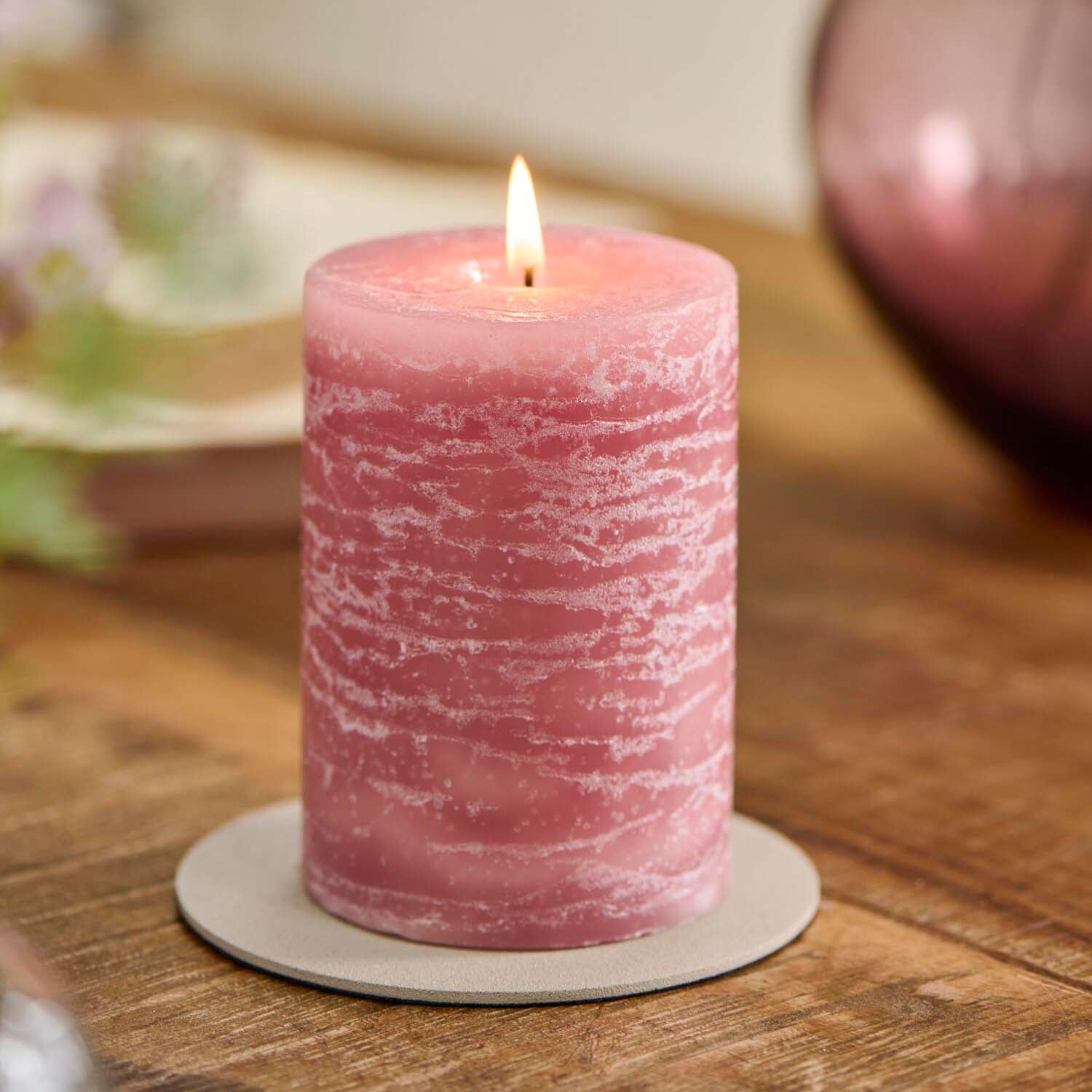 Rustikale Kerze - 7x10 cm (Malva) Ib Laursen