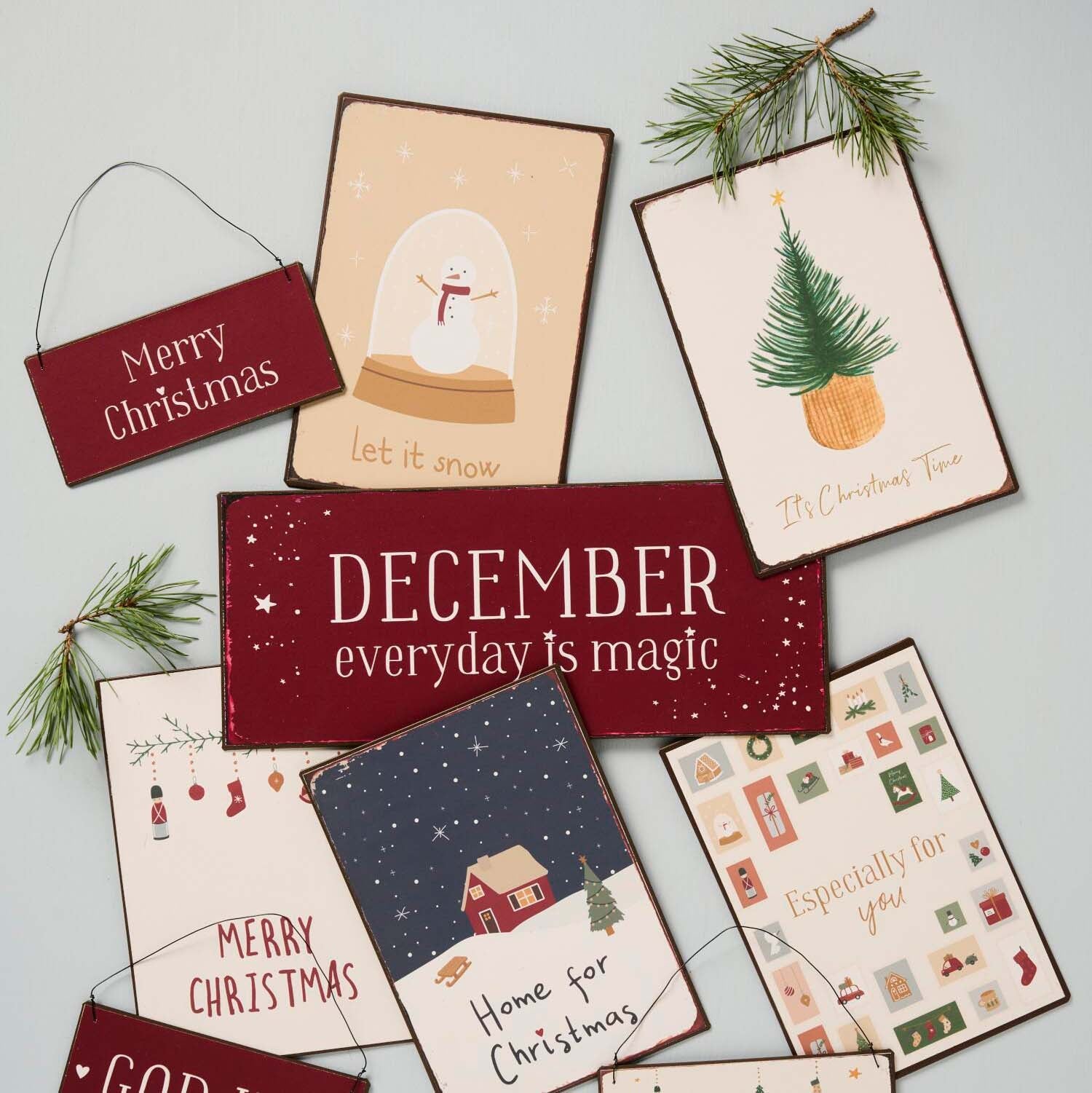 Metallschild "Let it snow" (Creme) Ib Laursen