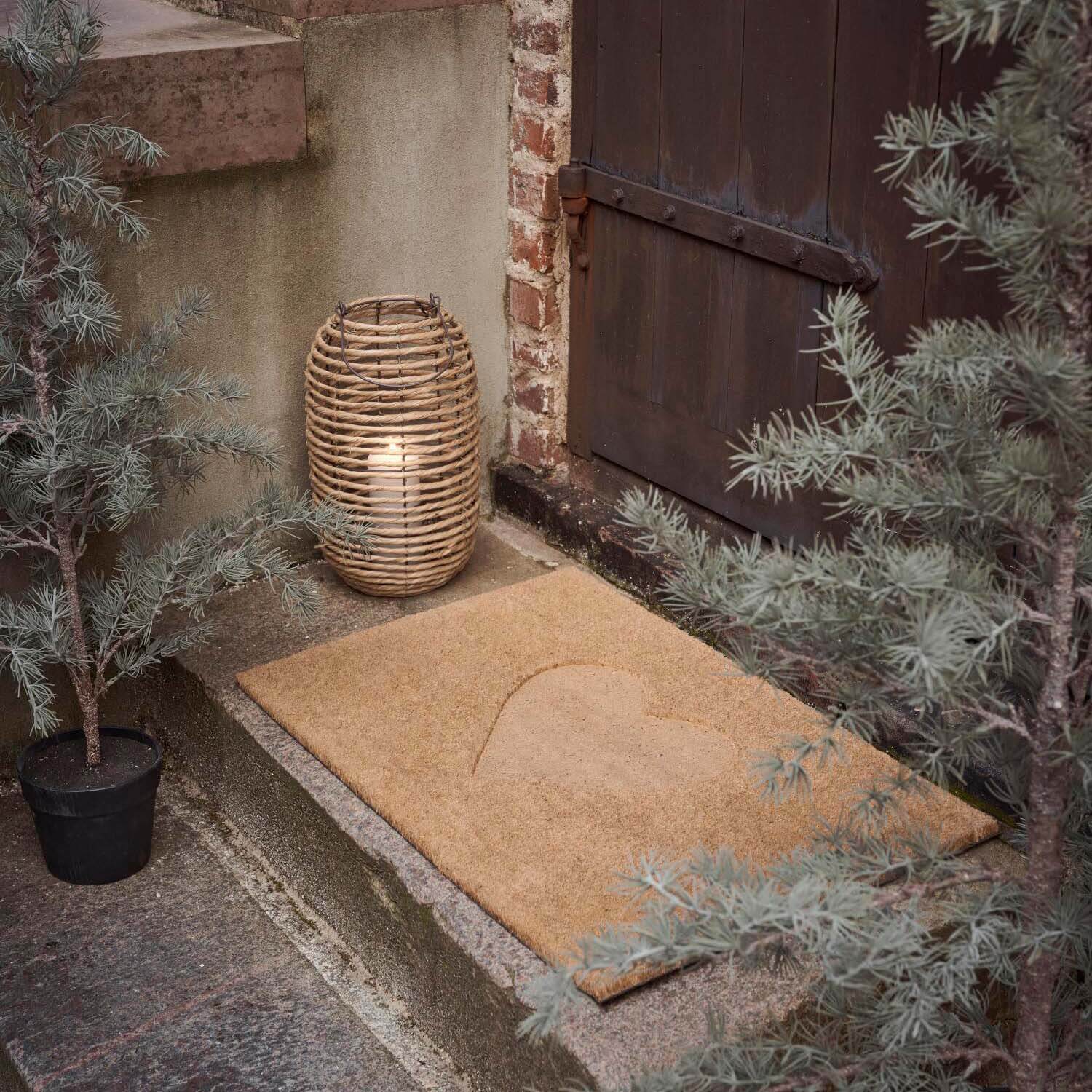 Türmatte "Eingeprägtes Herz" - 60x40 cm (Natur) Ib Laursen