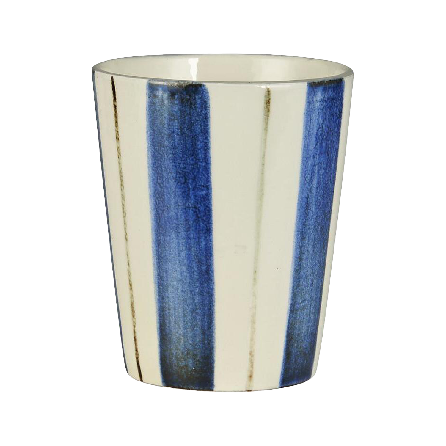 Becher "Nordby - Streifen quer breit" - 160 ml (Natur/Blau/Grün) Ib Laursen