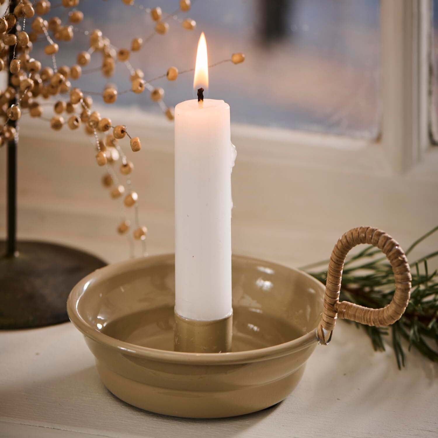 Bambus-Kerzenhalter mit Henkel für ø, 2,2 cm Stabkerze (Beige) Ib Laursen