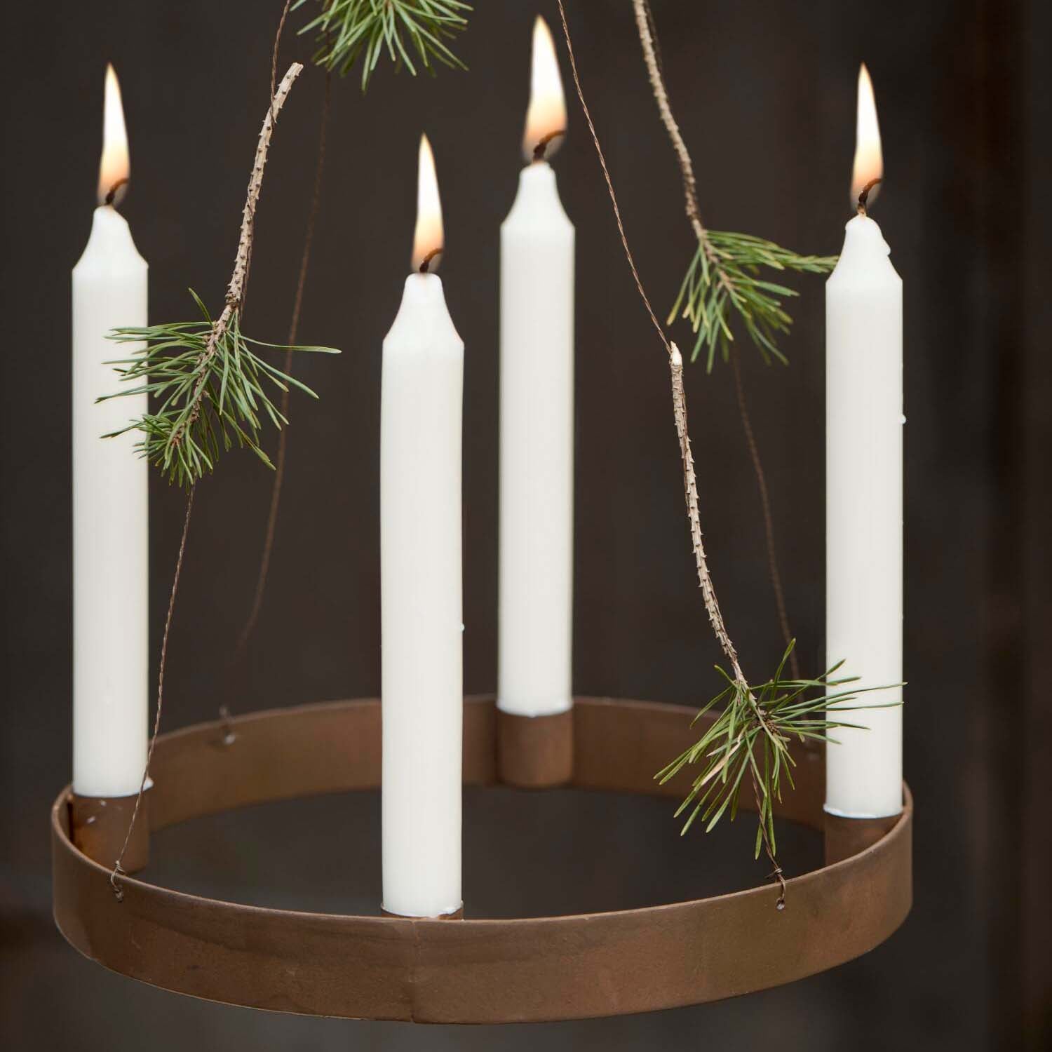 Adventskerzenhalter zum Hängen - rund (Antikbraun) Ib Laursen