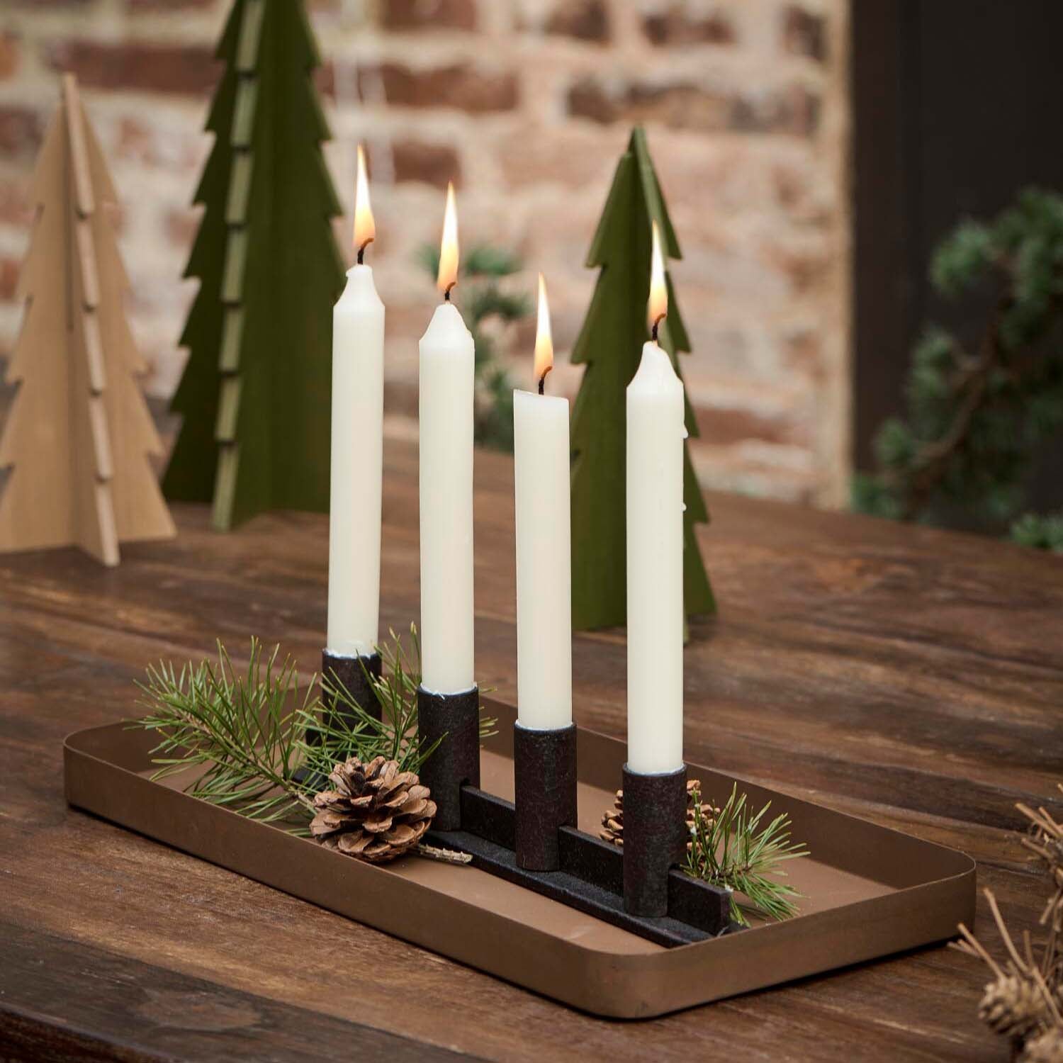 Adventskerzenhalter für 2,2 cm Stabkerzen (Antikbraun/Schwarz) Ib Laursen